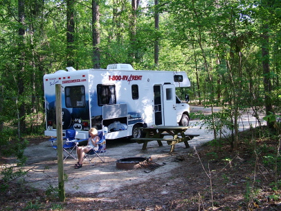 Campsite imThree River State Park in Nord Florida